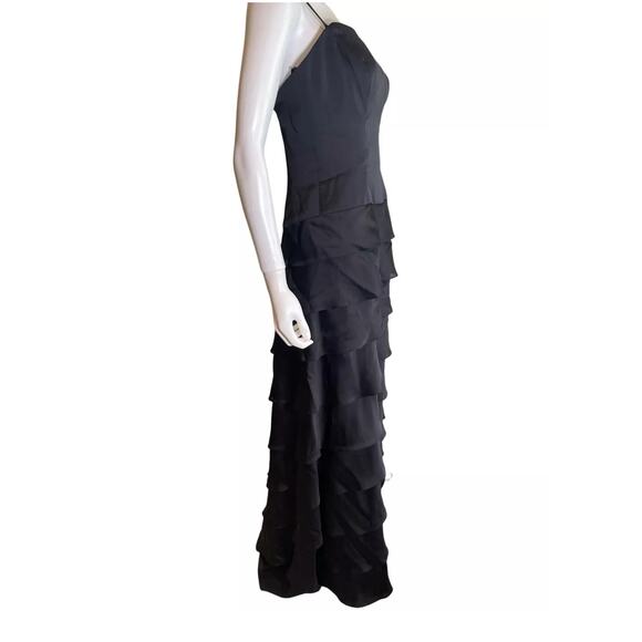 Lazaro Black Sleeveless Corset Boning Tiered Maxi Dress 10 - Picture 3 of 15